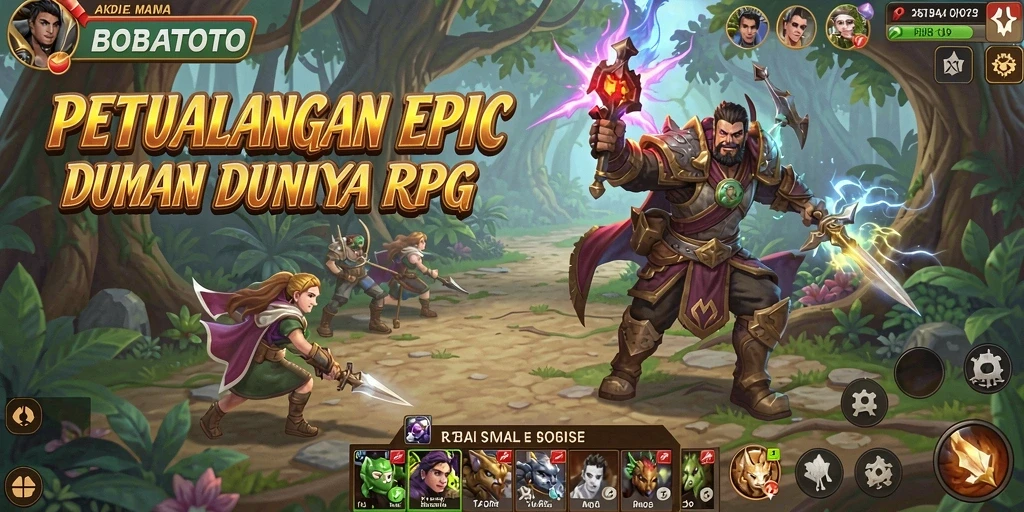 Screenshot utama yang menunjukkan aksi pertarungan di BOBATOTO.