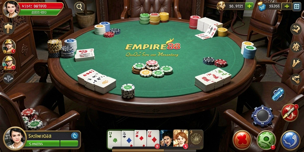 Screenshot gameplay QiuQiu EMPIRE88 yang penuh aksi dan strategi.