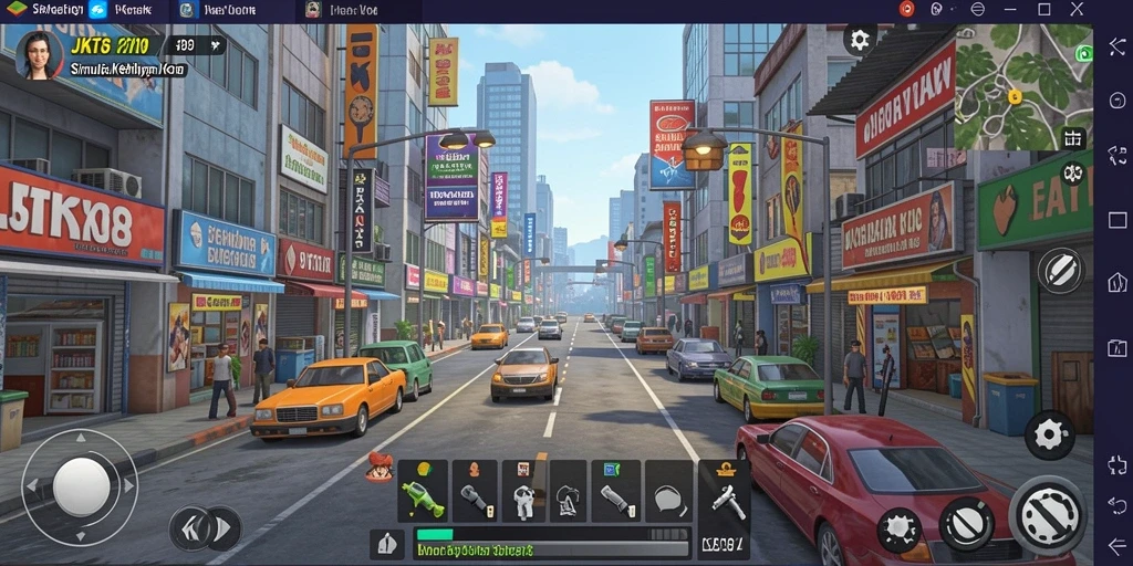 Gameplay menarik di JKT8 dengan simulasi kota yang realistis.