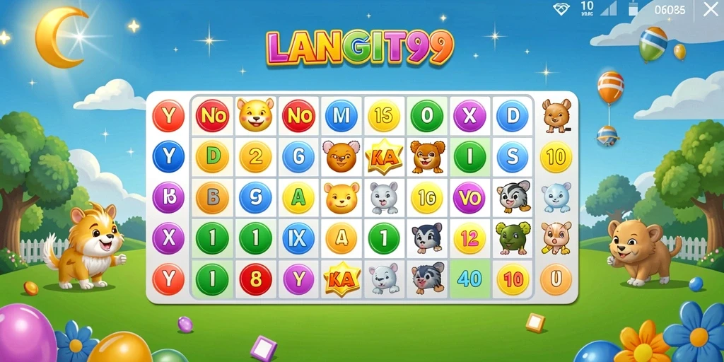 Tampilan permainan Bingo yang menarik dan penuh warna di LANGIT99.