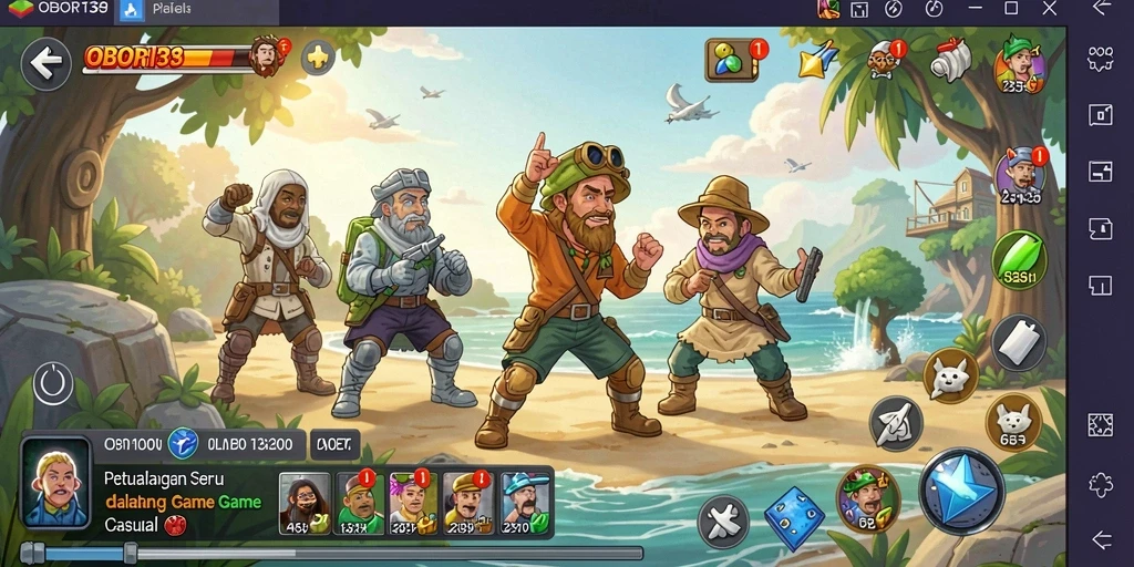 Tampilan gameplay OBOR138 yang ceria dan menarik
