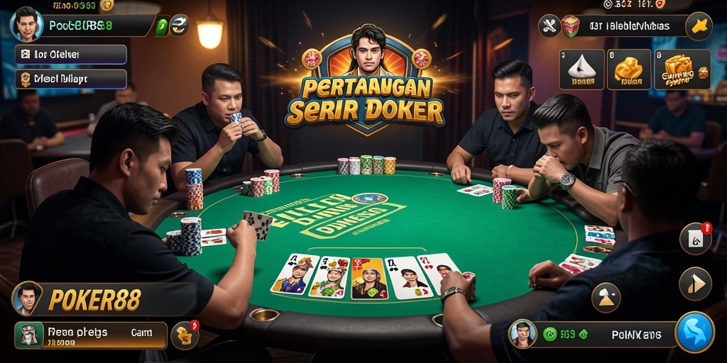 Tampilan gameplay POKER88 dengan aksi bertarung yang seru dan penuh strategi.
