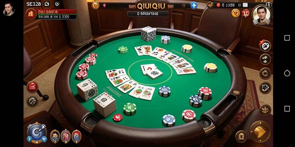 Tangkapan layar gameplay SE328 menampilkan aksi seru di permainan QiuQiu.