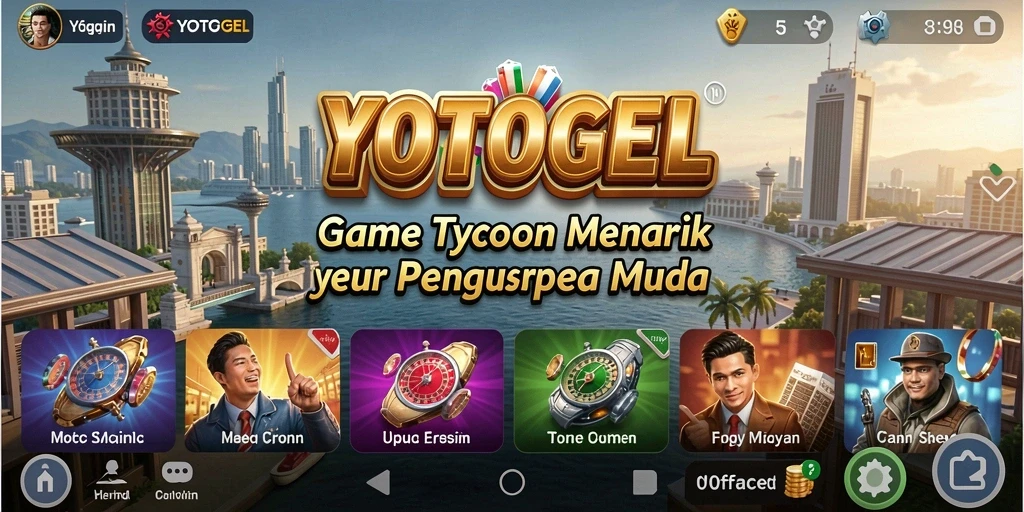 Tampilan gameplay menarik dari YOTOGEL, menunjukkan strategi dan manajemen bisnis.